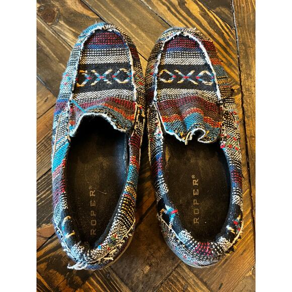 Roper Southwestern Liza Driving Moccasin Women 8.5 Aztec Country Cowgirl Western - Picture 5 of 10